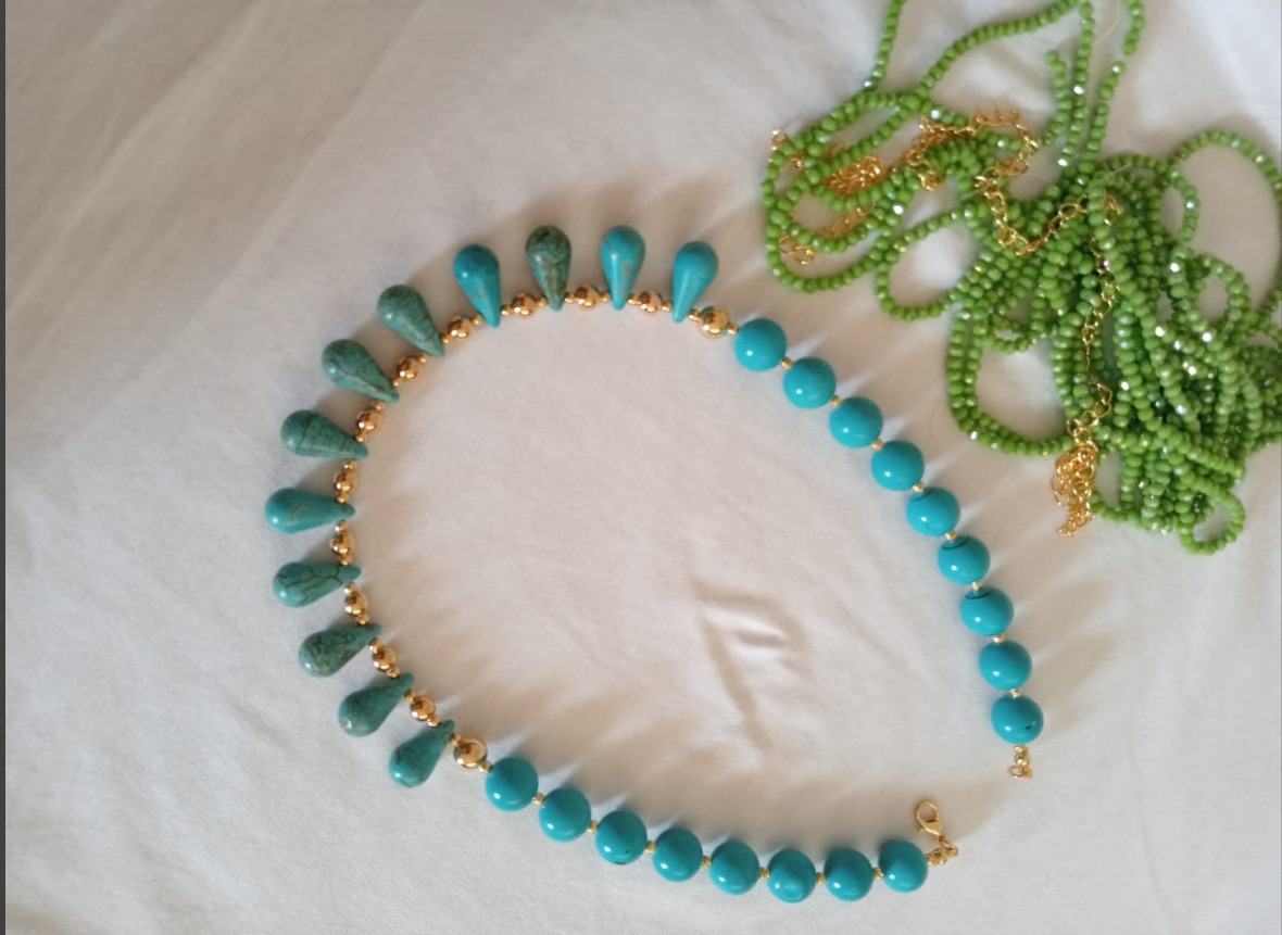 Turkuaz Taşı Damla Modelli Kolye