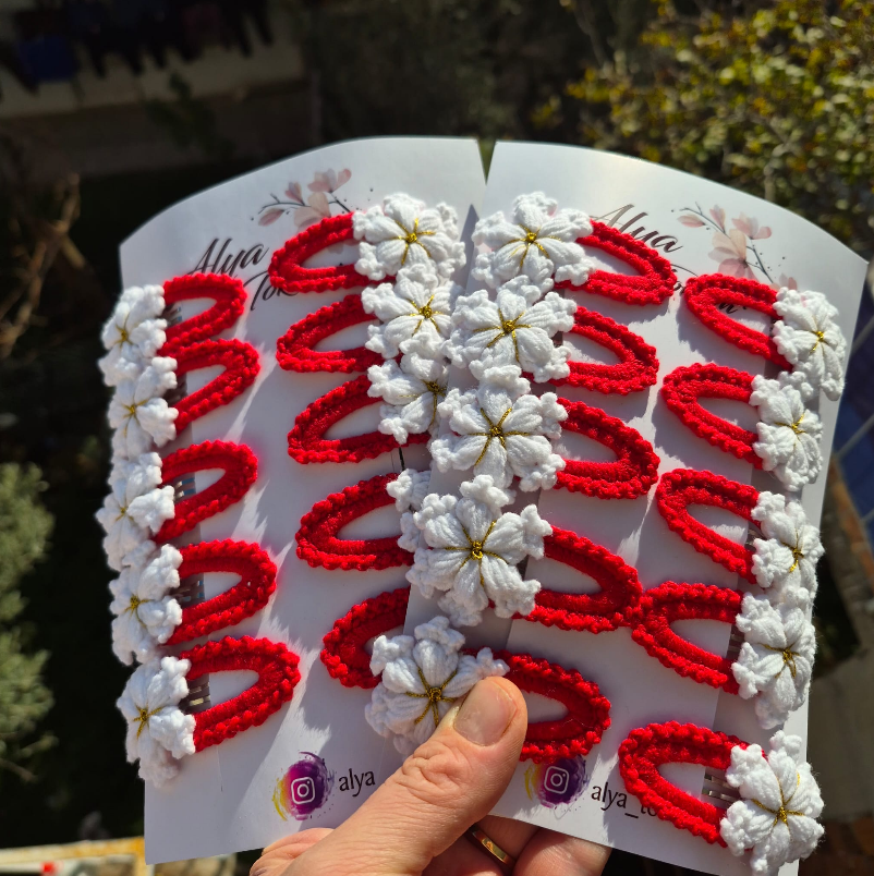 Kırmızı Kar Tanesi Toka çift